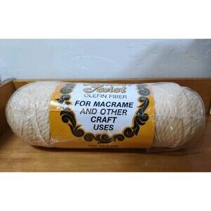VINTAGE ACS Wonder Twist MACRAME YARN 6 MM Texture Olefin Fiber Ivory